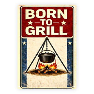 Decoratiebord: Born to grill