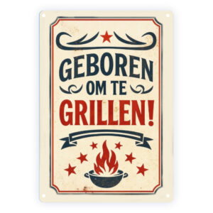 Decoratiebord Geboren Om Te Grillen