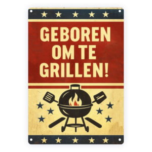 Decoratiebord: Geboren om te Grillen - BBQ